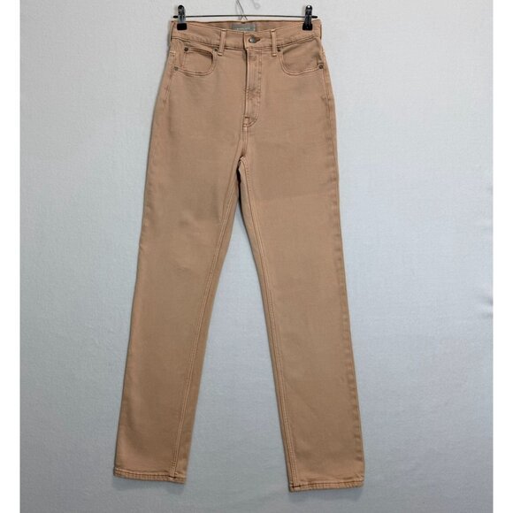 Everlane Way High Slim Jeans Womens 25 Beige Mid Rise Organic Cotton Stretch - Picture 2 of 14